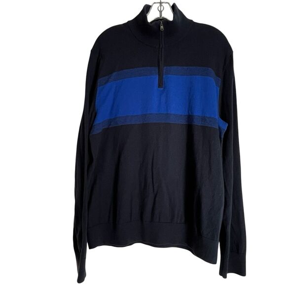 Banana Republic‎ Sz L Cashmere Blend Sweater 1/4 Zip Pullover Business Casual - Picture 1 of 9